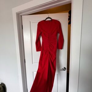 Zara Vibrant Red Long Sleeve Dress